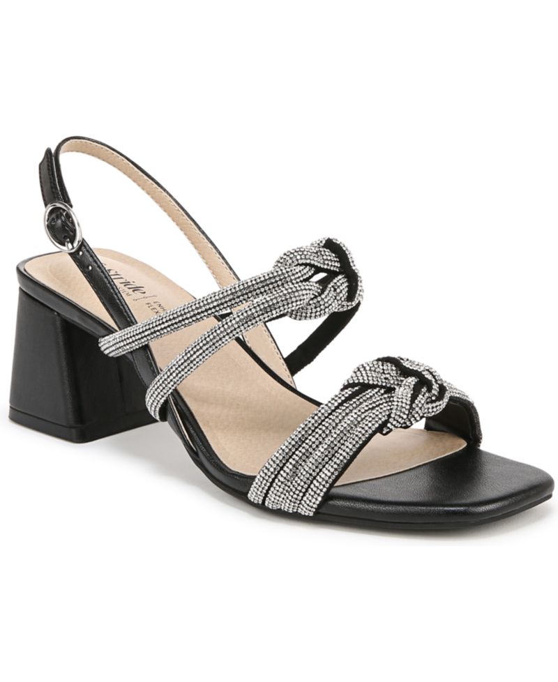 Women's Celeste Angled Block Heel Square Open Toe Dress Slingbacks
