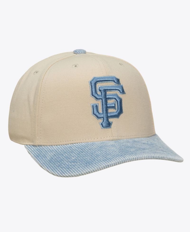Men's Cream/Light Blue San Francisco Giants Washed Corduroy Pro Crown Snapback Hat