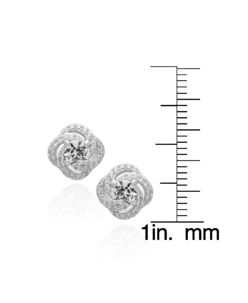 Lab Grown White Sapphire (2-3/4 ct. t.w.) Love Knot Pendant Necklace & Earrings in Sterling Silver, 2-Piece Set