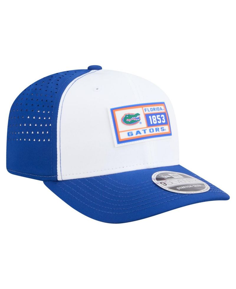 Men's White/Royal Florida Gators Perforated Patched 9SEVENTY Adjustable Hat