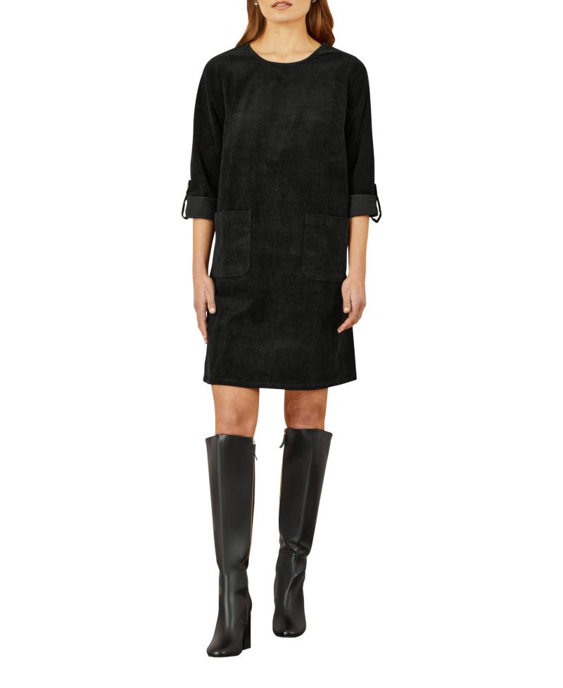 Women's Cord Tunic Dress With Pockets