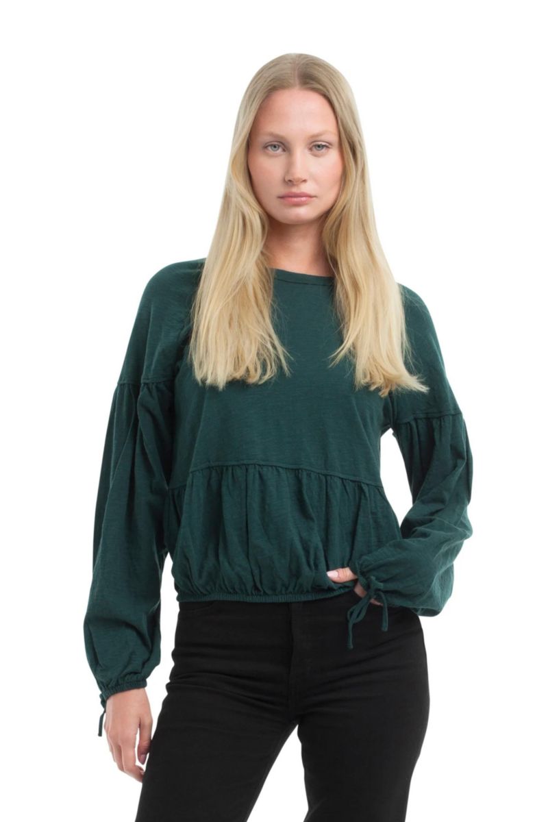 Women's Shirred Elastic Hem Tee