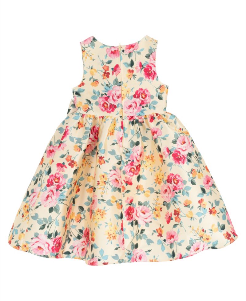 Girls' 2T-6X Floral Mikado Bow Hi-Lo Dress
