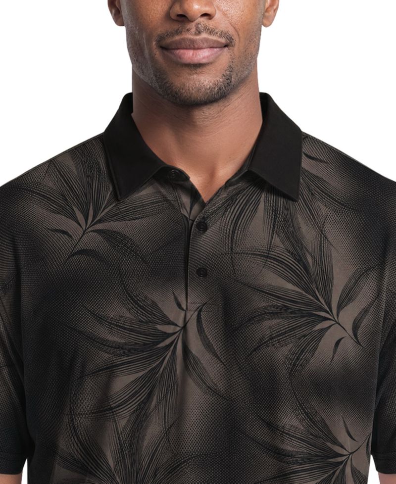 Men's Foliage Print Golf Regular-Fit Polo Shirt
