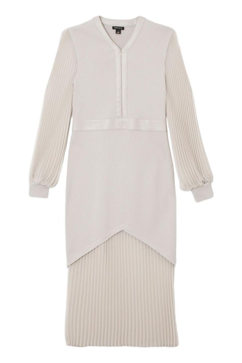Women's Woven Sleeved Pleated Dress