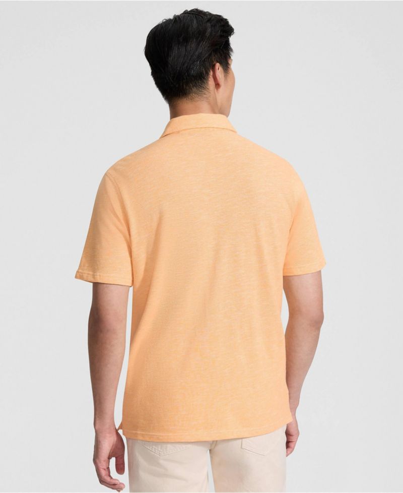Men's Short Sleeve Cotton Linen Polo