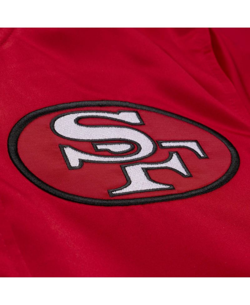 Men's Scarlet San Francisco 49ers 80th Anniversary Heavyweight Satin Full-Snap Jacket