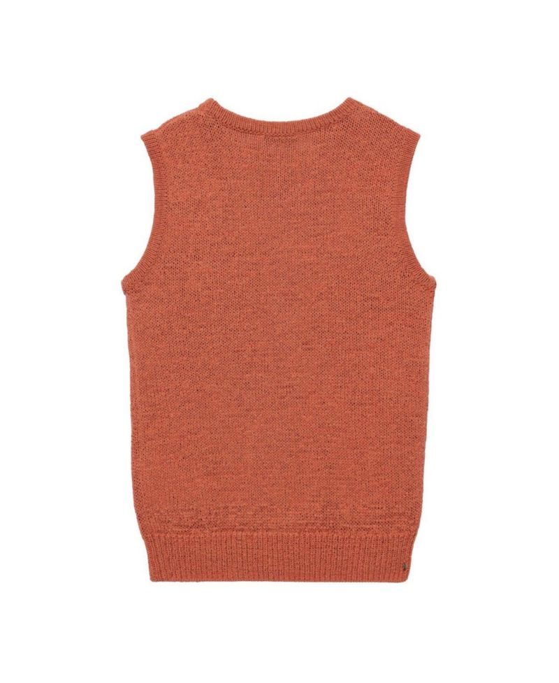 Women's Sleeveless Crewneck Cotton-Blend Knit Top
