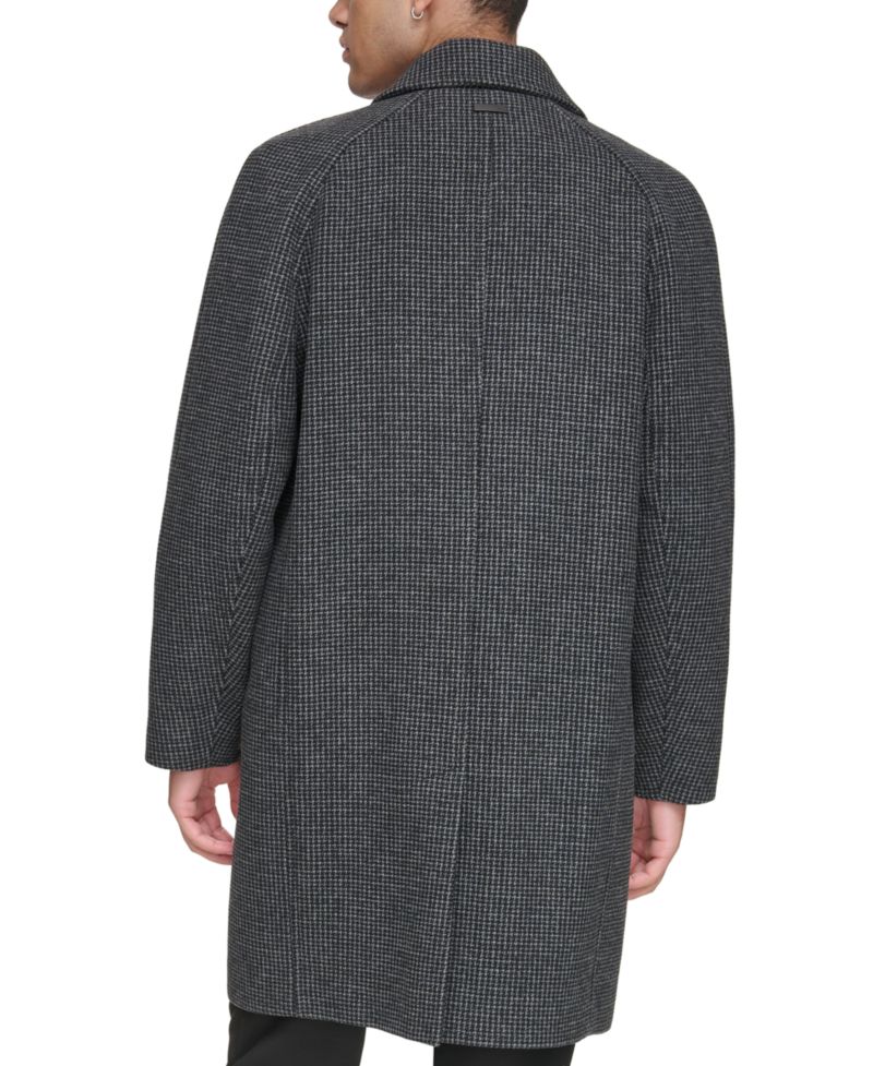 Men's Rennel Houndstooth Single-Breasted Topcoat