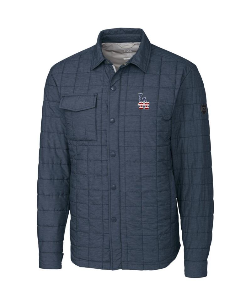 Men's Gray Los Angeles Dodgers Americana Rainier Full-Snap Shirt Jacket
