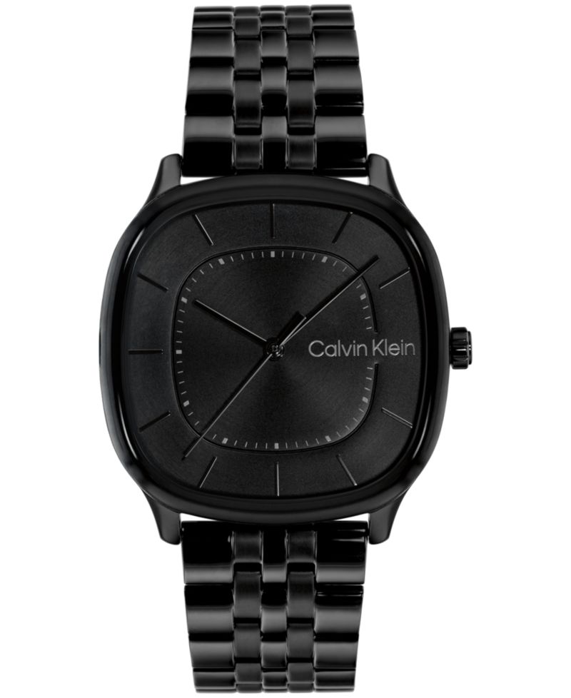 Men's CK Shape Black IP Stainless Steel Bracelet Watch 37mm