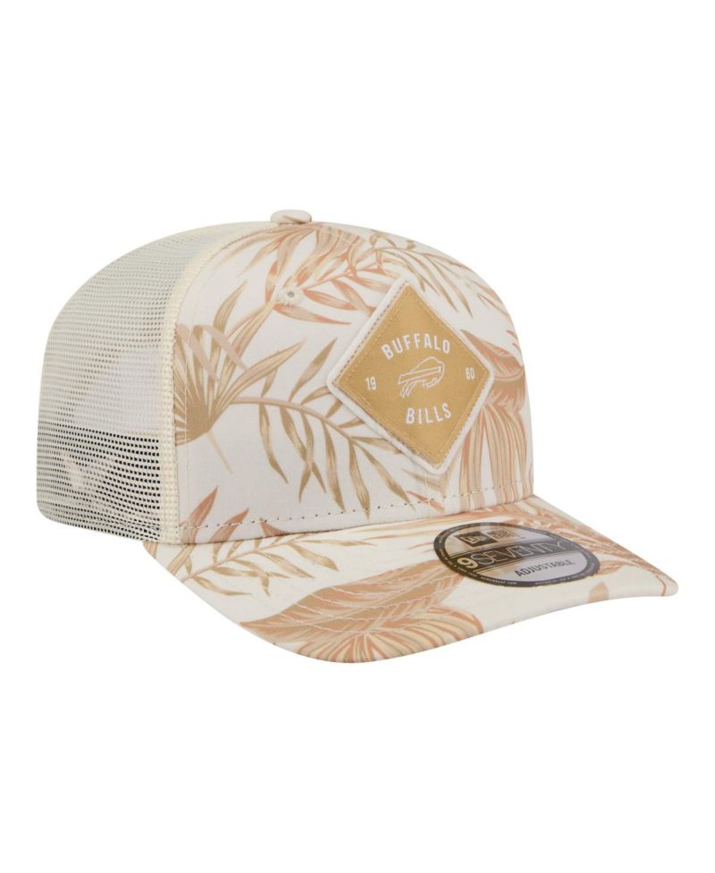 Men's Tan Buffalo Bills Tonal Palm COOLERA 9SEVENTY Adjustable Trucker Hat