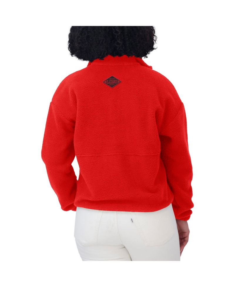 Women's Red Chicago Blackhawks Polar Fleece Half-Zip Jacket