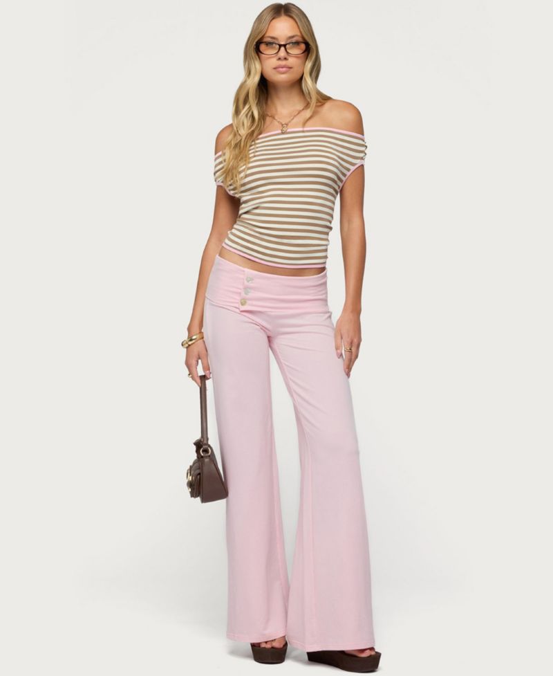 Women's Zory Striped Backless Off Shoulder Top