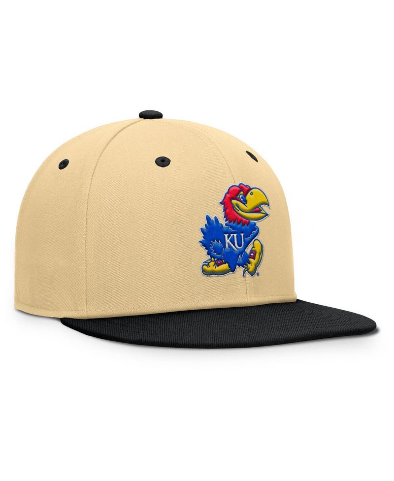 Men's Khaki/Black Kansas Jayhawks Balance Fitted Hat