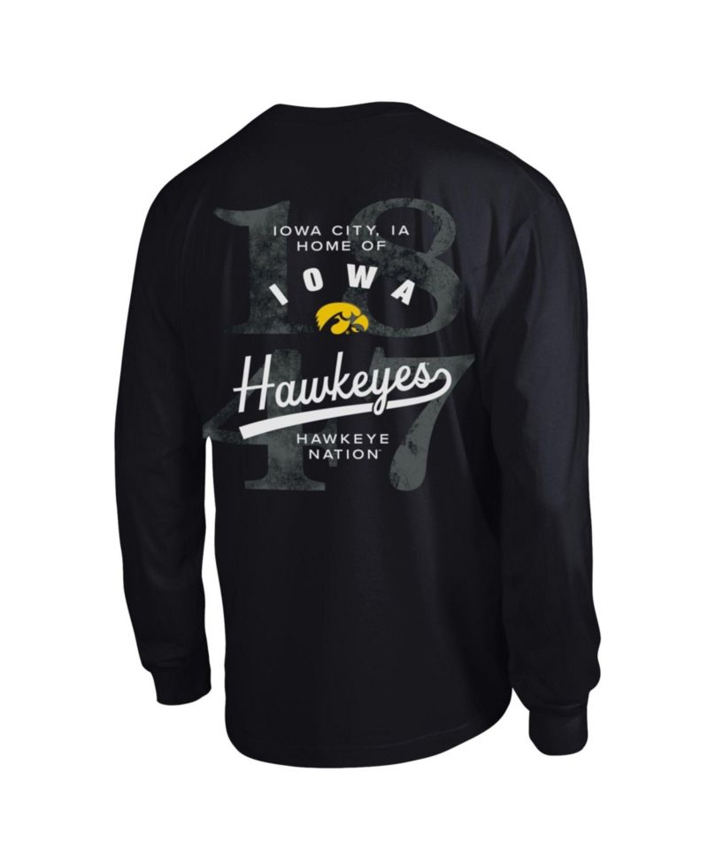 Men's Black Iowa Hawkeyes Laminated All-Star Long Sleeve T-Shirt