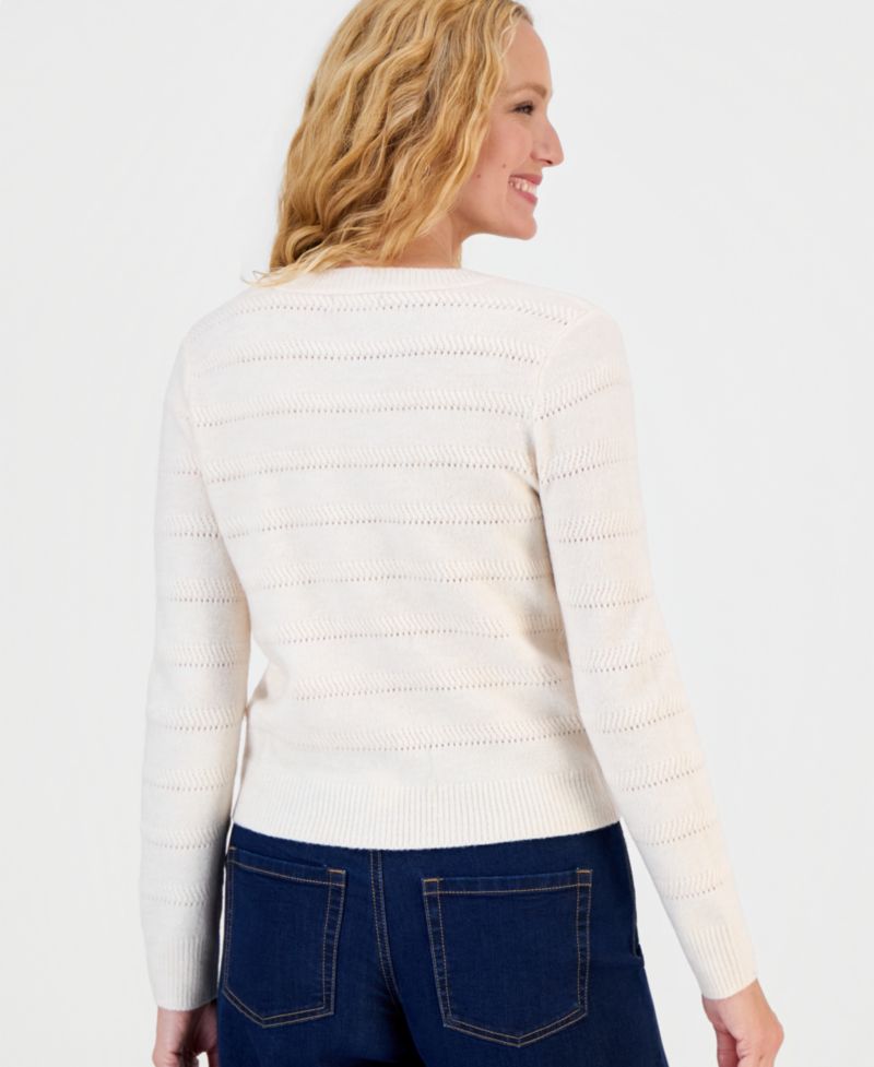Women's Long-Sleeve Crewneck Cardigan