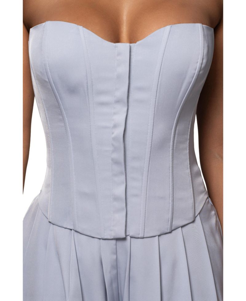 Women's Viv Satin Sweetheart-Neckline Sleeveless Bustier Top