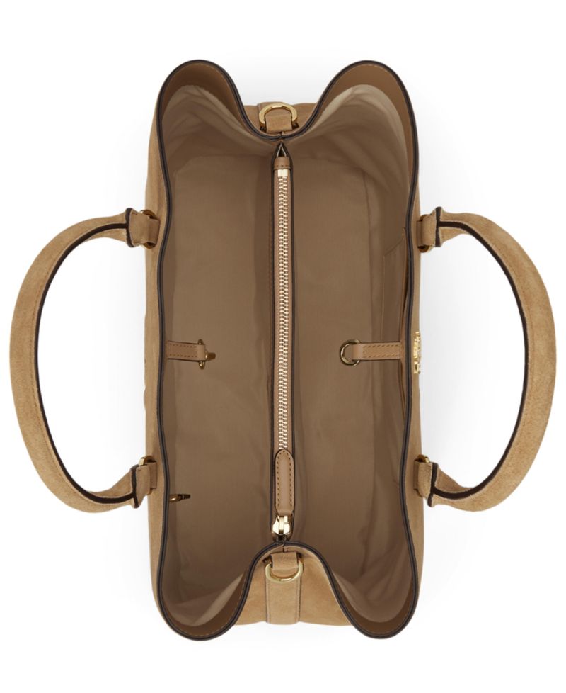 Marcy Suede Cable-Embossed Large Satchel Bag