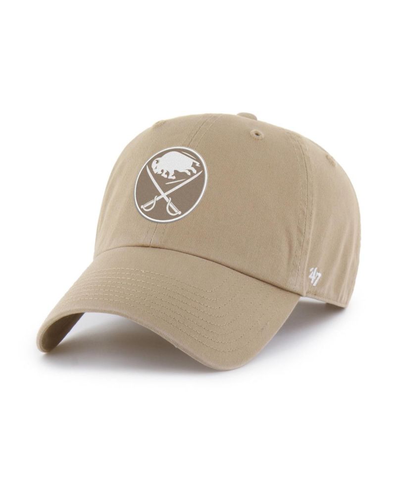 Men's Khaki Buffalo Sabres Logo Clean Up Adjustable Hat