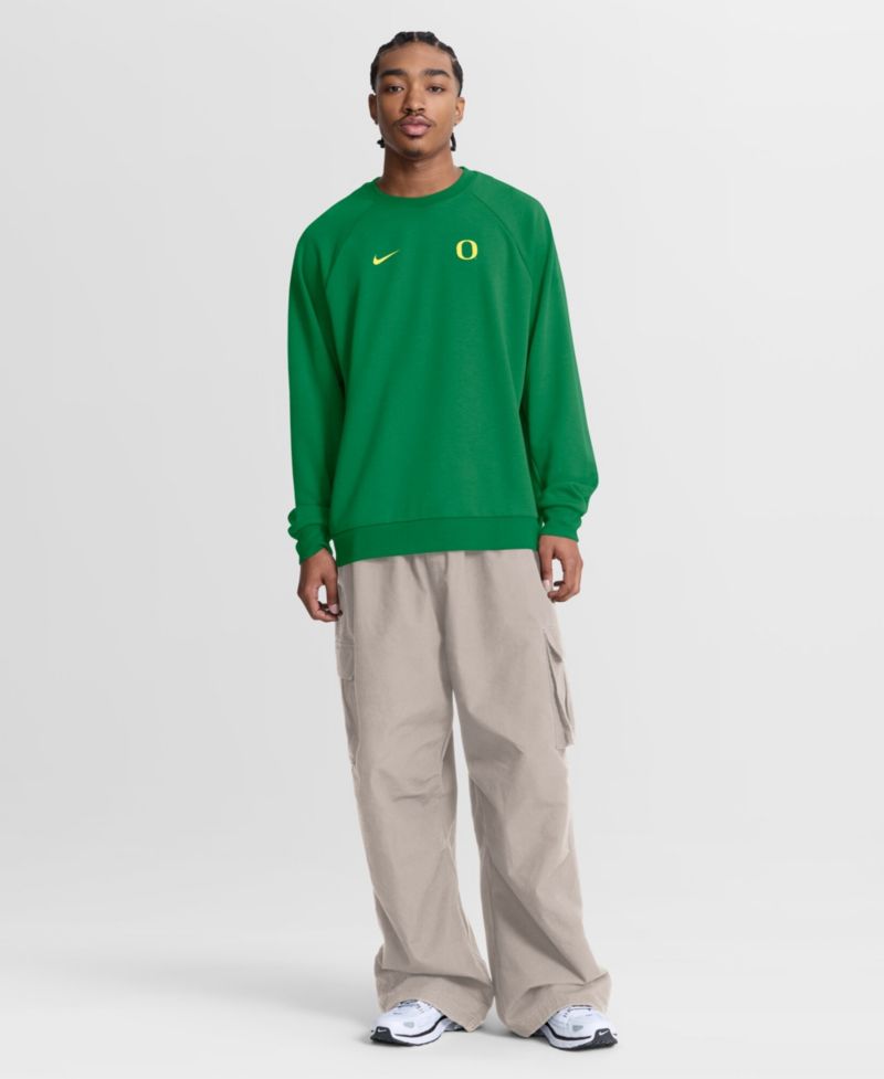 Men's Green Oregon Ducks Premium Performance Raglan Dri-FIT Sweatshirt