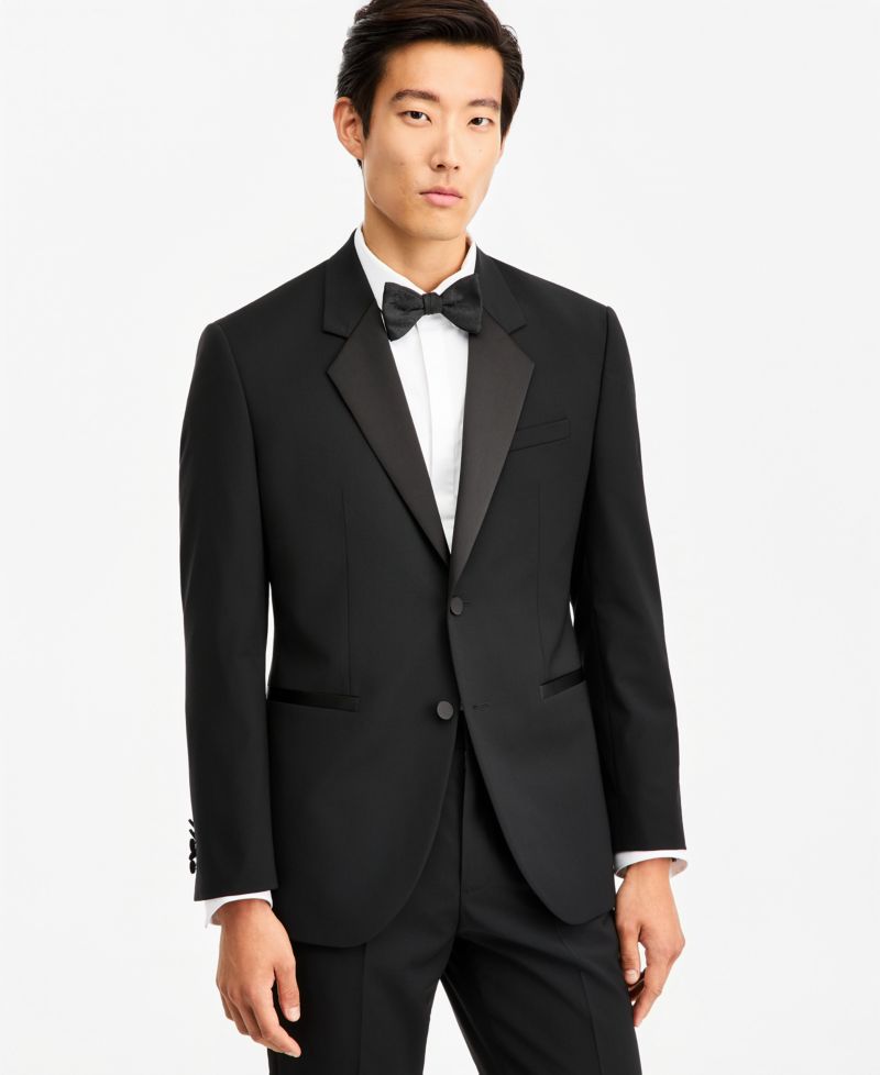 Men's Modern-Fit Wool Blend Super Flex Stretch Tuxedo Jacket