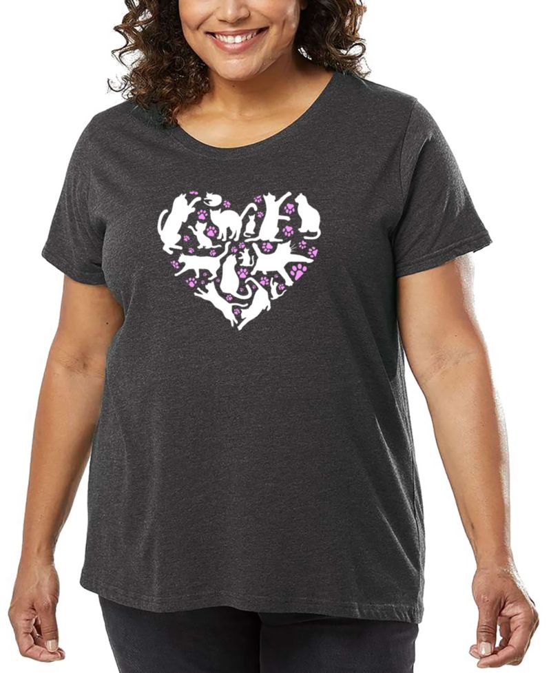 Plus Size Cat Heart Art T-Shirt