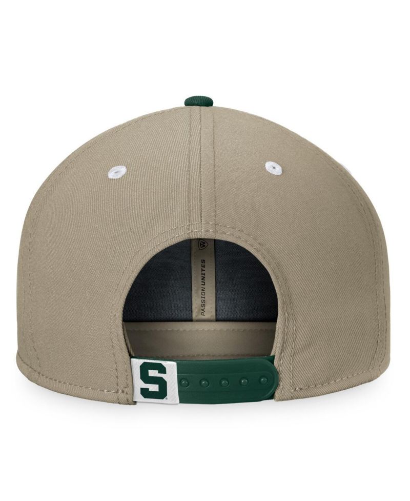 Men's Khaki/Green Michigan State Spartans Land Snapback Hat