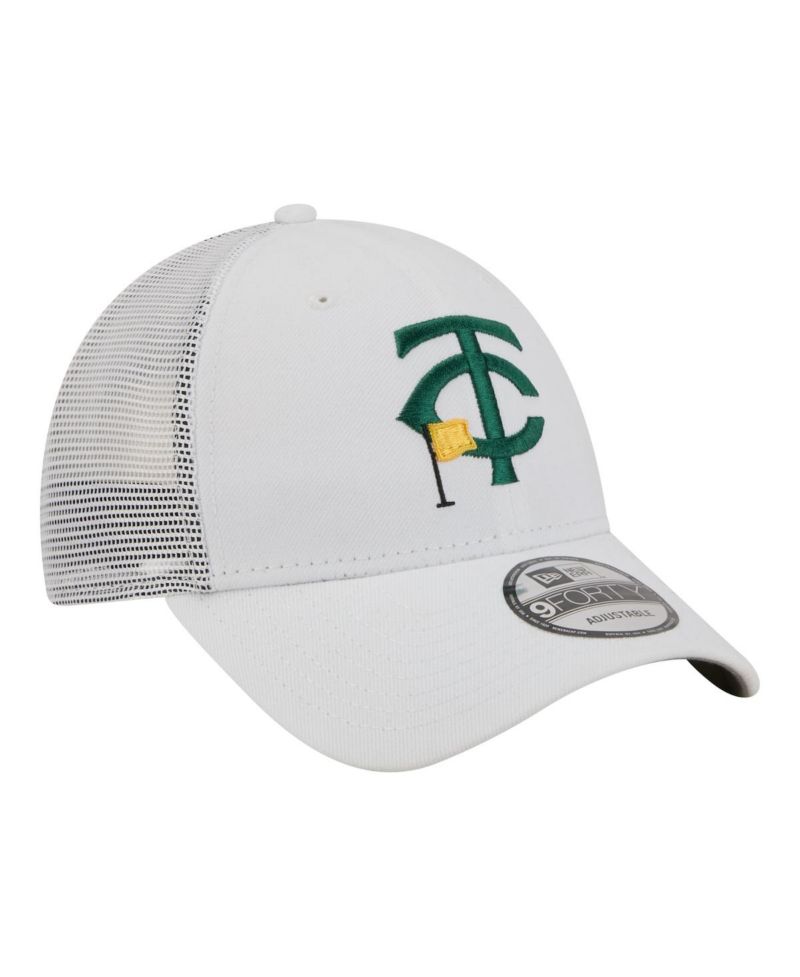 Men's White Minnesota Twins Flag 9FORTY Trucker Adjustable Hat