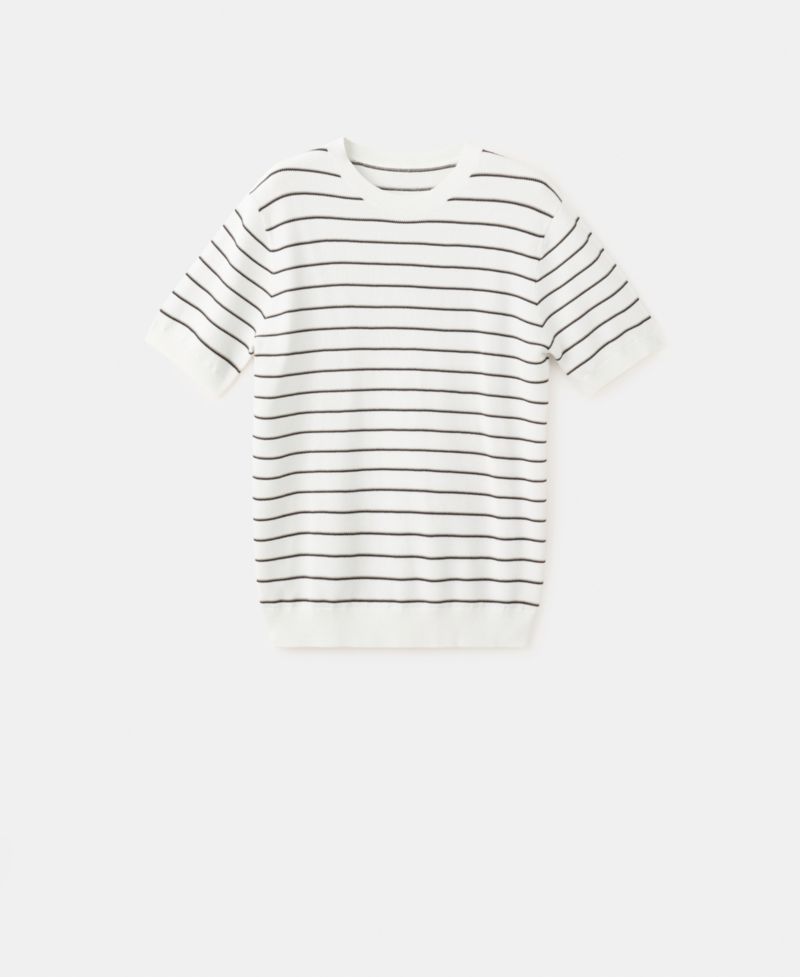 Men's Striped Knit Cotton T-Shirt