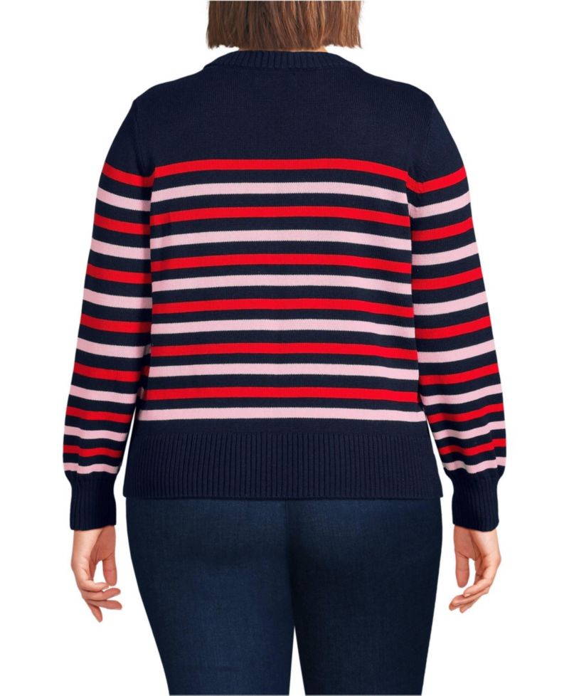 Plus Size Drifter Set in Sleeve Crew Neck Sweater