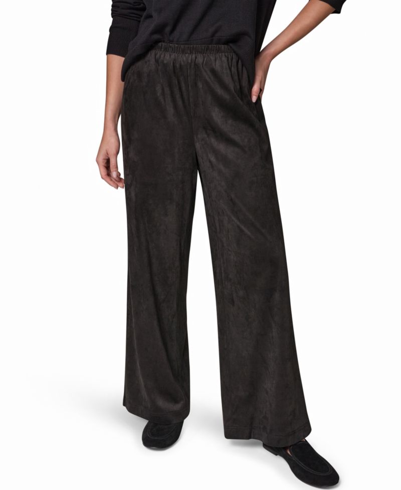 Women's Microsuede Wide-Leg Mid-Rise Pants
