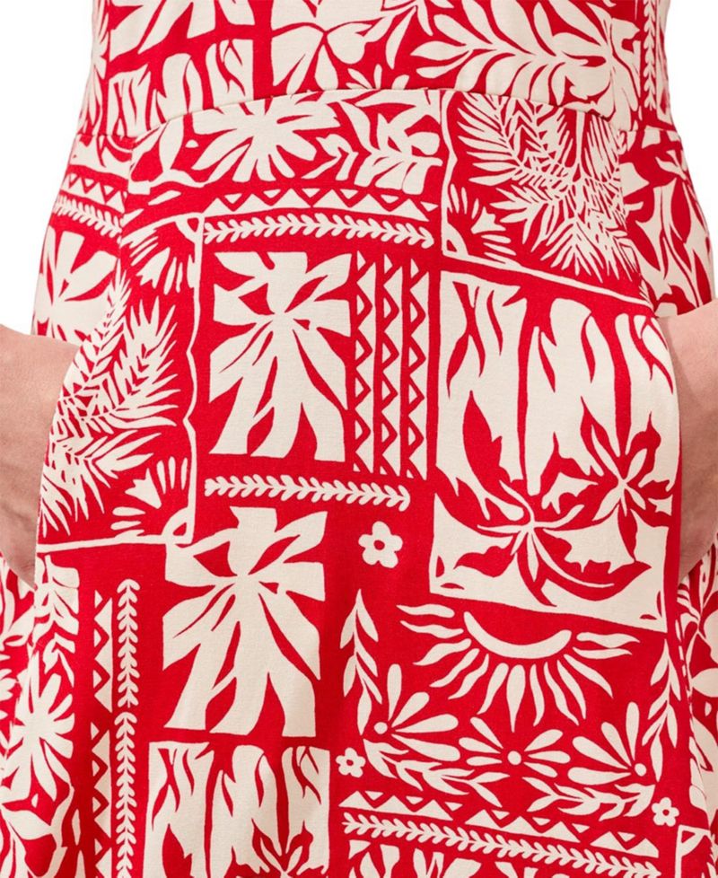 Women's Sleeveless Printed V-Neck Dress