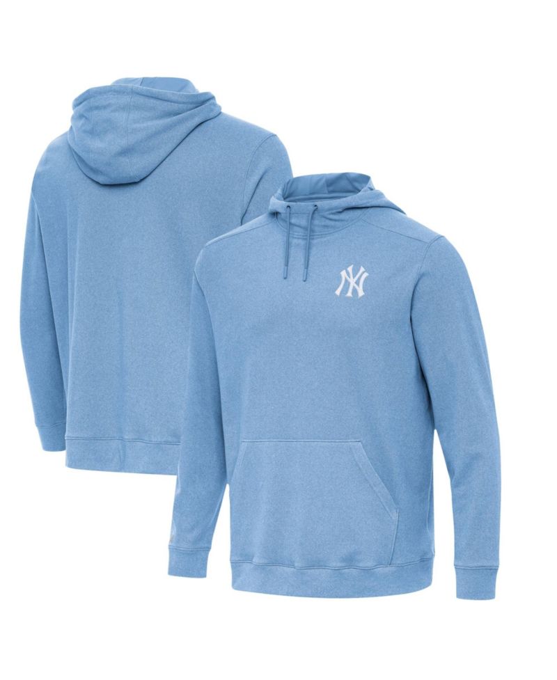 Men's Heather Powder Blue New York Yankees Cloud Pullover Hoodie