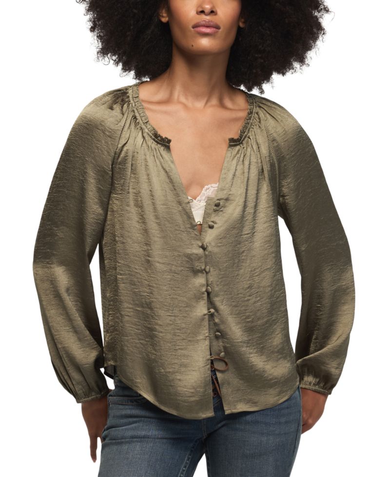 Women's Long-Sleeve Raglan Peasant Top