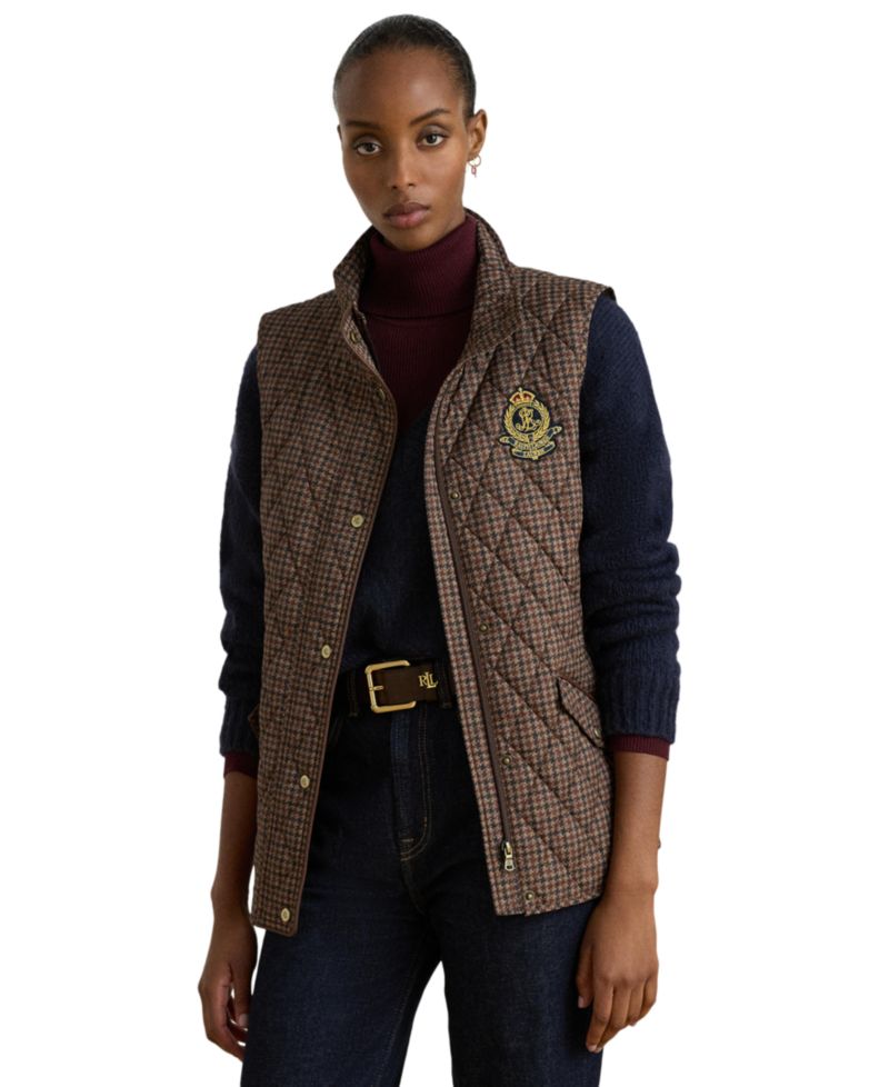 Women's Crested Diamond-Quilted Down-Filled Vest
