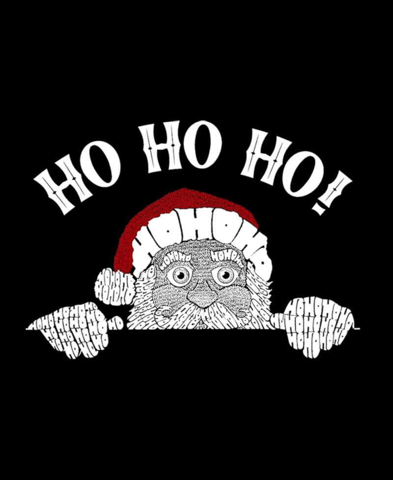 Men's Peeking Santa Word Art Hooded Sweatshirt