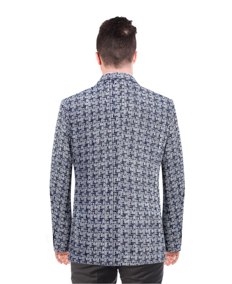 Men's Slim Fit Hound tooth Brocade Blazer