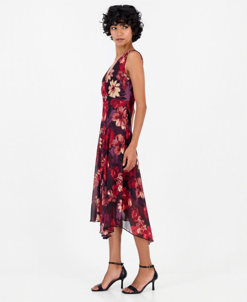 Petite Floral Asymmetrical Dress