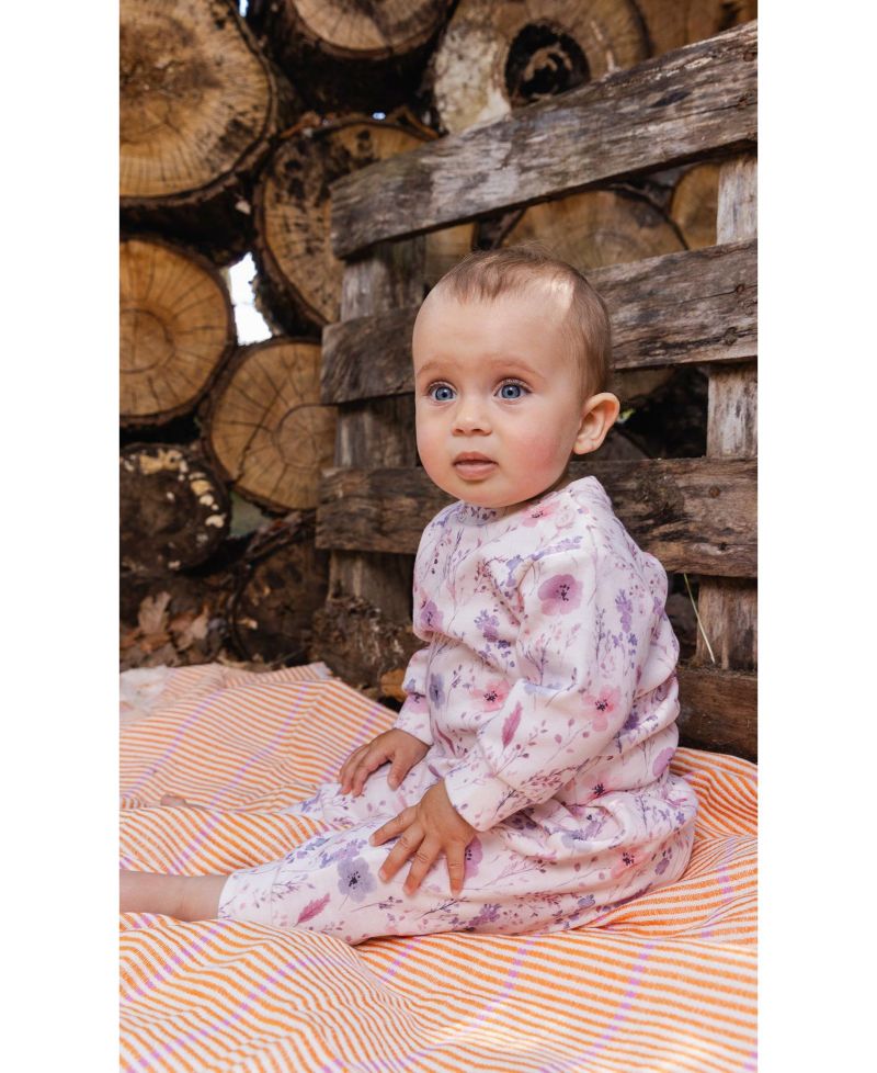 Baby Girls Cotton Pants and Top Set Printed Flowers