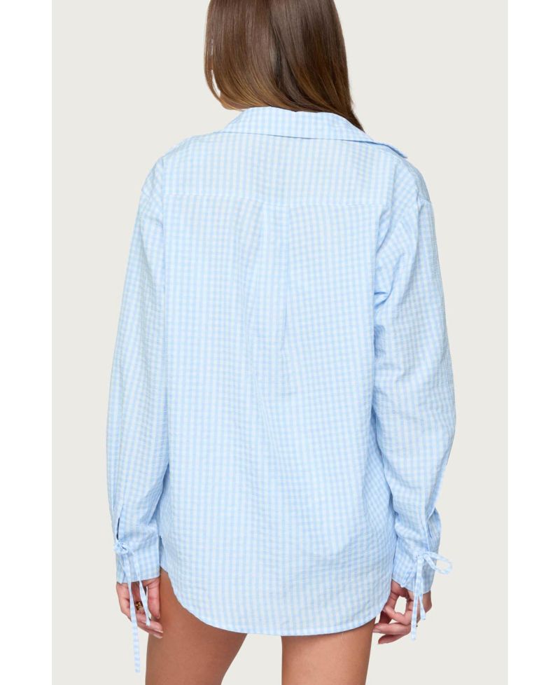 Women's Yaffa Oversized Gingham Button Up Shirt