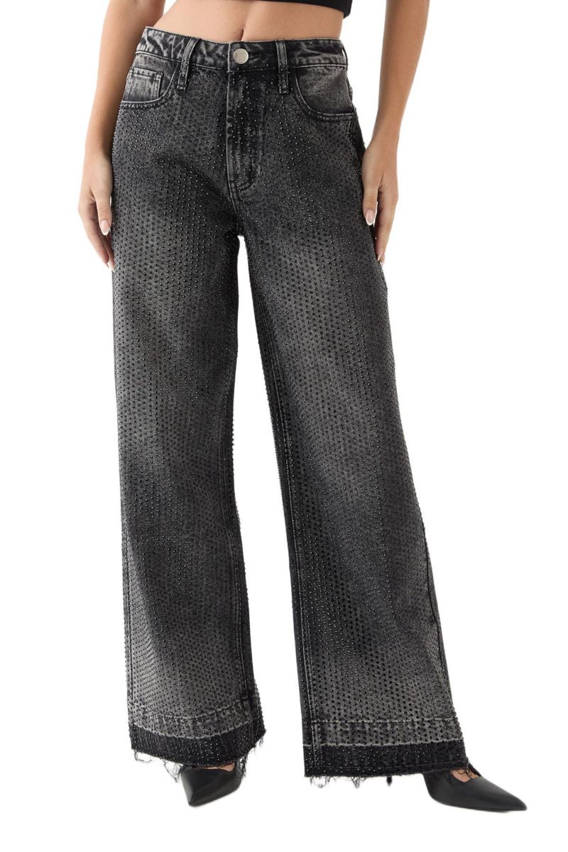 Women's Diamante Embellished Straight Leg Jeans