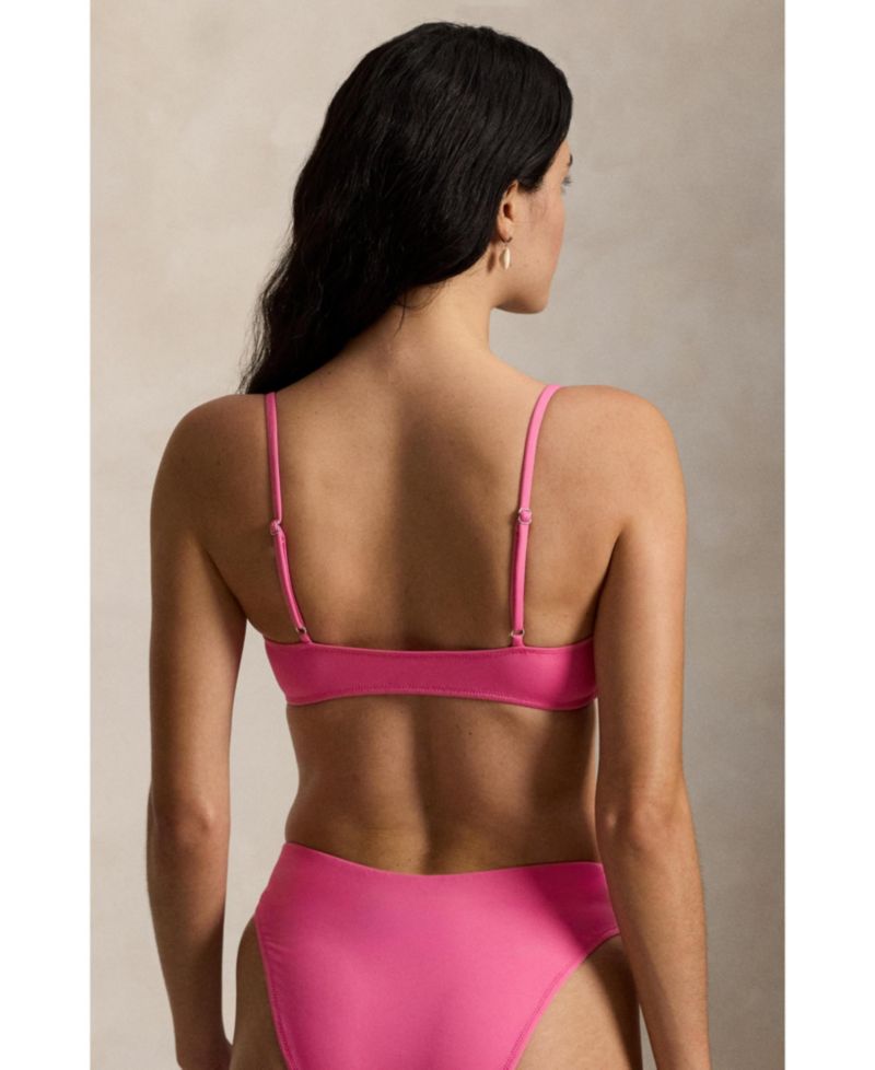 Women's Embroidered Pony Bikini Swimsuit Top