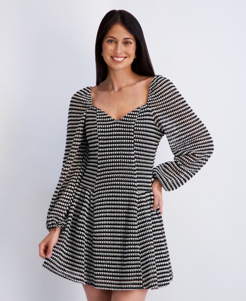 Women's Novelty Print Sweetheart Neck Dress