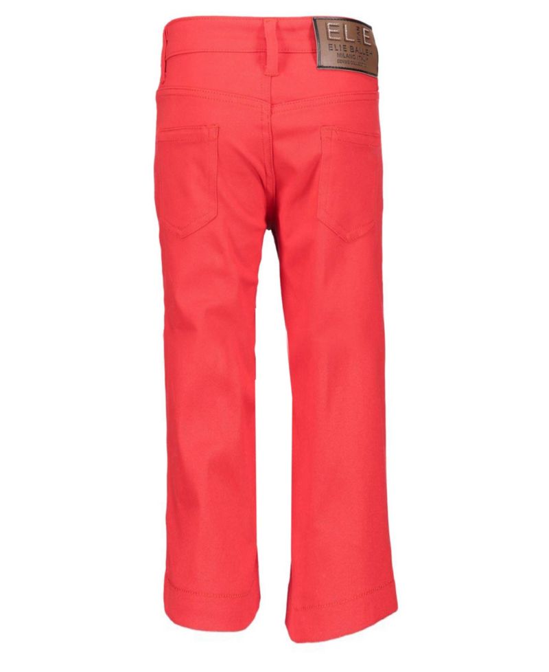 Big Boys Red Slim Fit 5 Pocket Twill Pants