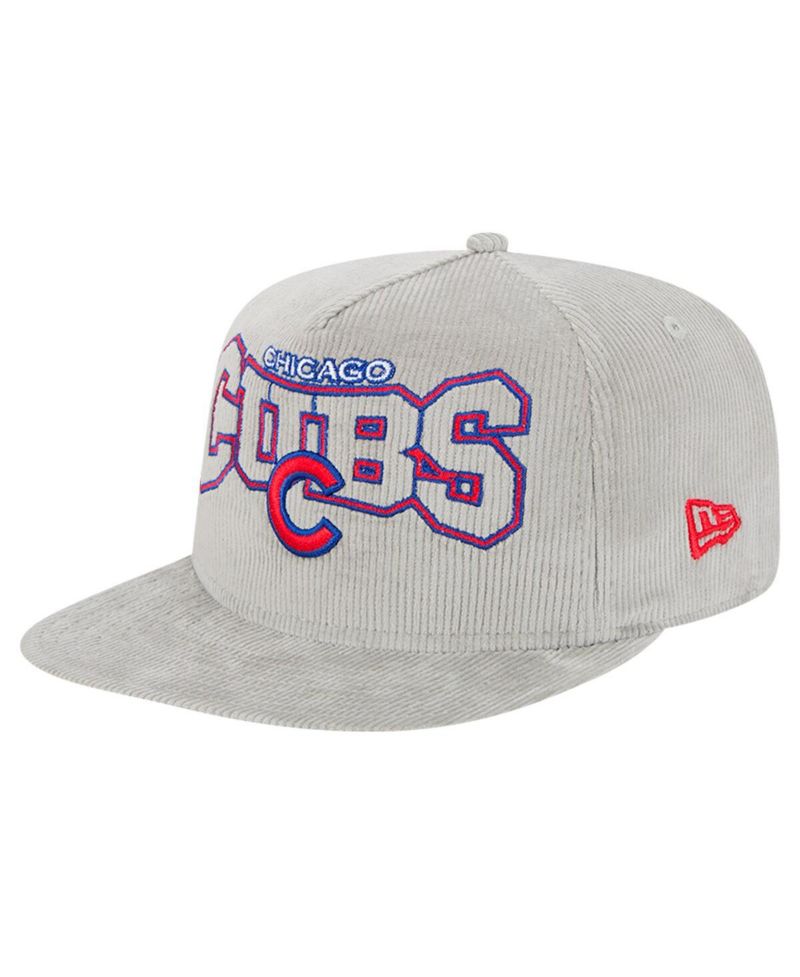 Men's Gray Chicago Cubs Corduroy Golfer Snapback Hat