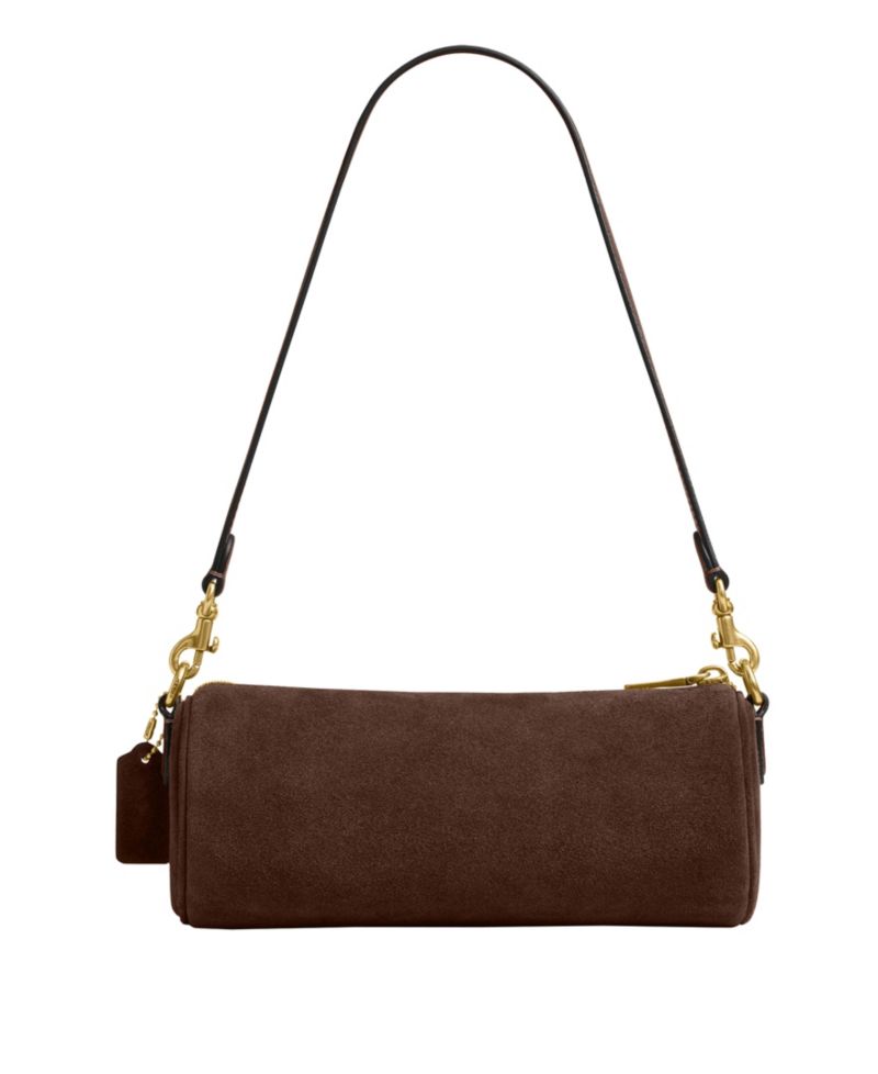Barrel Small Suede Slim Shoulder Bag