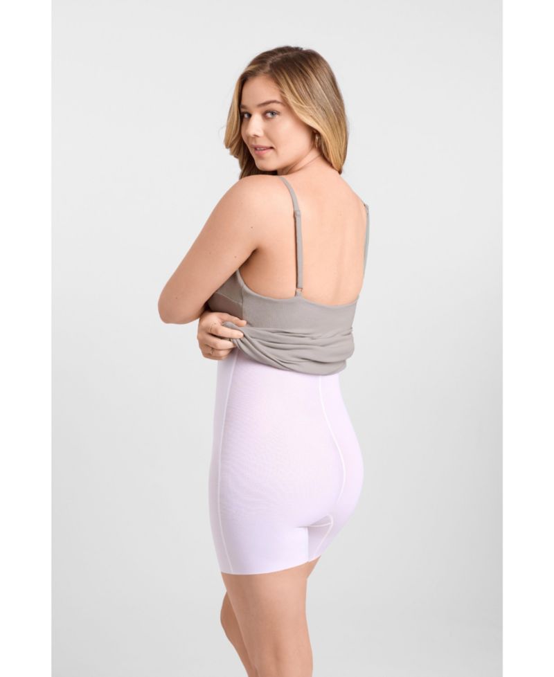 Women's Scoop Neck Ribbed Sculpting Cami Mini Dress with Built-In Shapewear