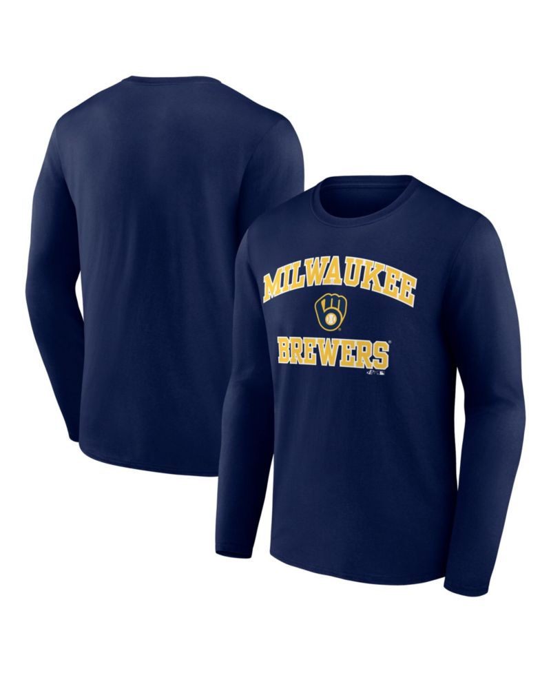 Men's Navy Milwaukee Brewers Heart & Soul Long Sleeve T-Shirt