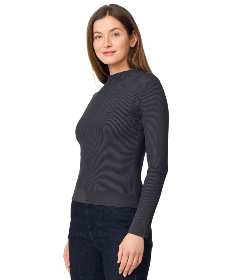 Women's Mock-Neck Rib-Knit Sweater